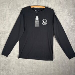 NWT Crooks & Castles Long Sleeve Thermal Shirt Mens Size L Waffle Knit Black